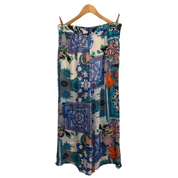 Jealous Tomato Pants Palazzo High Waist Wide Leg Patchwork Boho Flowy Resort M - Picture 2 of 12